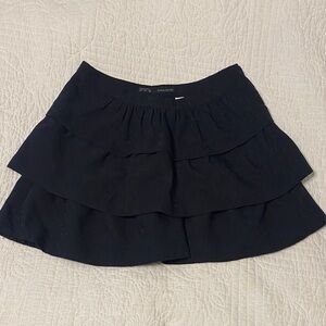 Zara Elegant Black Tiered Mini Skirt